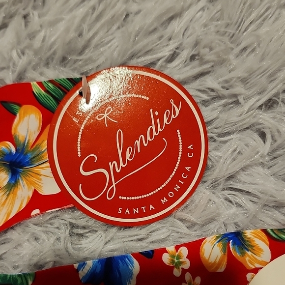 💙Splendies - BRAND NEW Red Floral Cheeky Panties Set Of 2 - Picture 2 of 4